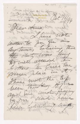 Letter, 11 October 1894