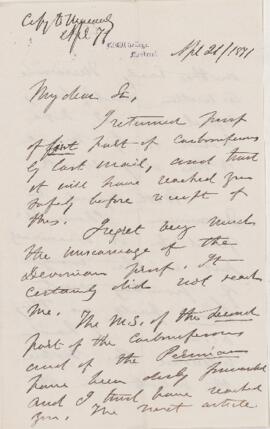 Letter, 21 April 1871.