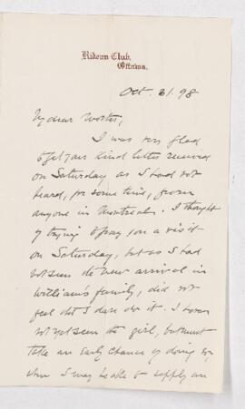 Letter, 31 October 1898