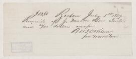 Receipt, 1 July 1857