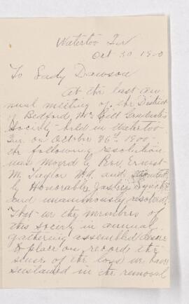 Letter, 30 October 1900