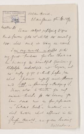 Letter, 9 November 1893