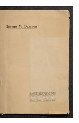 Biographical sketch of G. M. Dawson