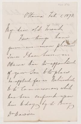 Letter, 1 February 1873