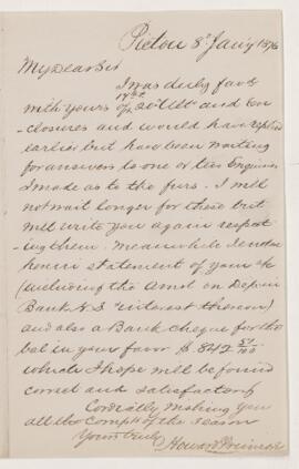 Letter, 8 January 1876