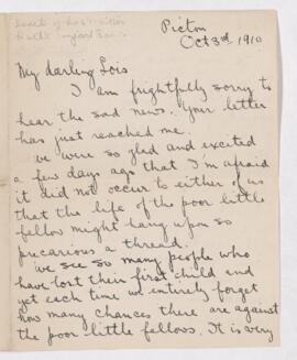 Letter, 3 October 1910