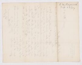 Letter from R.W. Raymond to B.J. Harrington, written from Easton, P.A.