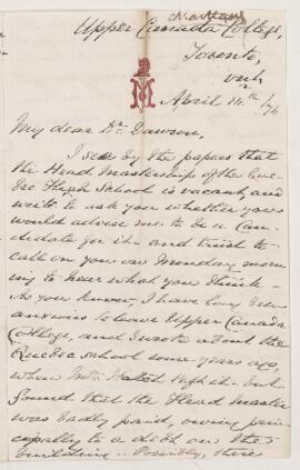 Letter, 14 April 1876