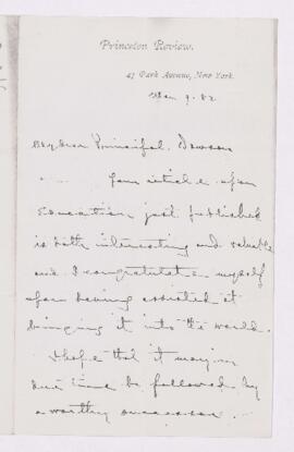 Letter, 9 March 1882