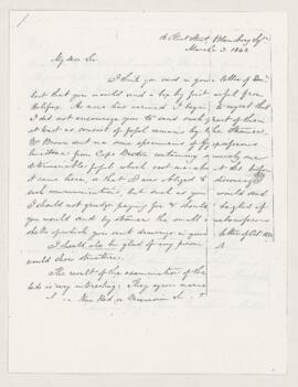 Letter, 3 March 1843