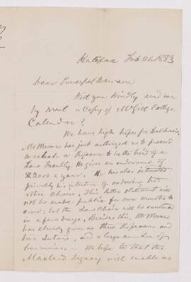 Letter, 26 February 1883