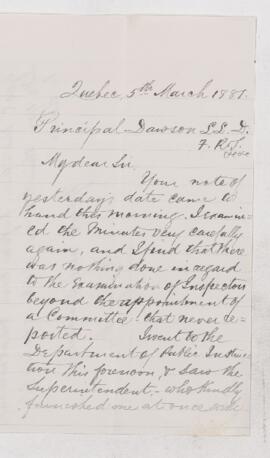 Letter, 5 March 1881