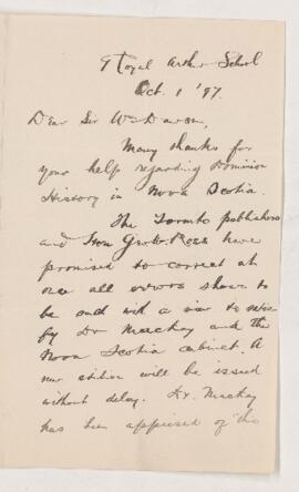 Letter, 1 October 1897