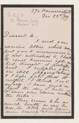 Letter, 23 December 1899