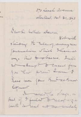 Letter, 31 October 1893