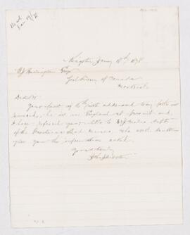 Letter from John J. Morton to B.J. Harrington, written from Kingston.