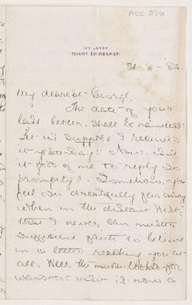 Letter, 31 August 1884