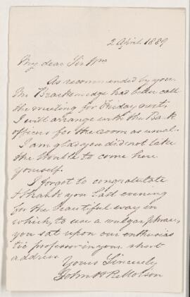 Letter, 2 April 1889