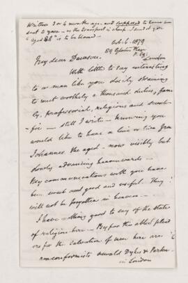 Letter, 6 October 1879