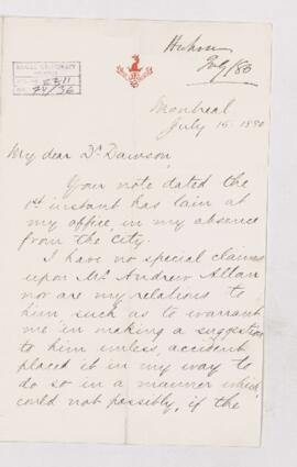 Letter, 15 July 1880