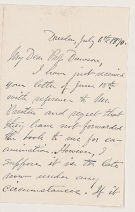 Letter, 6 July 1890