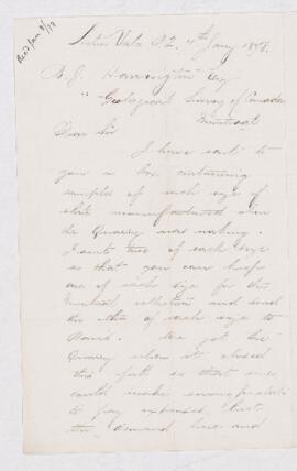 Letter from John Stewart to B.J. Harrington, written from Acton Vale.