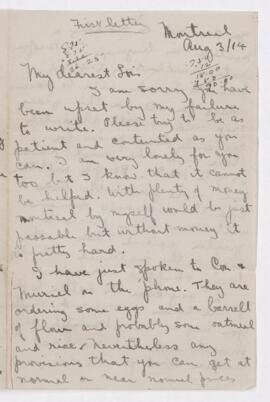 Letter, 3 August 1914