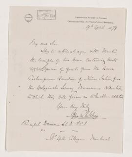 Letter, 19 April 1879