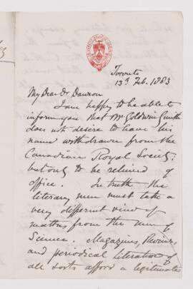 Letter, 13 February 1883