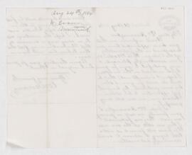 Letter from W. Evans to B.J. Harrington, written from Montreal.