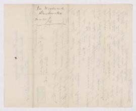 Letter from Jas. R. Woodward to B.J. Harrington, written from Sherbrooke P.D..