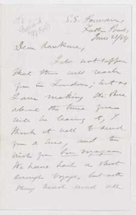 Letter, 21 June 1884
