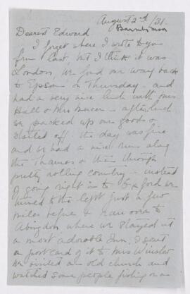 Letter, 2 August 1931