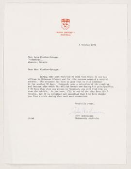 Letter, 4 October 1971