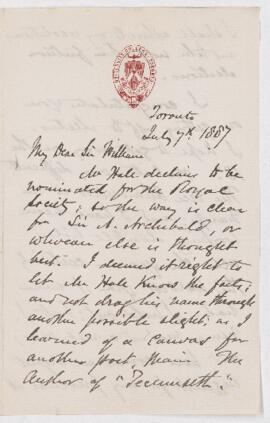 Letter, 7 July 1887