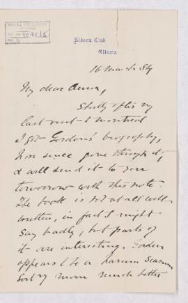 Letter, 16 March 1884