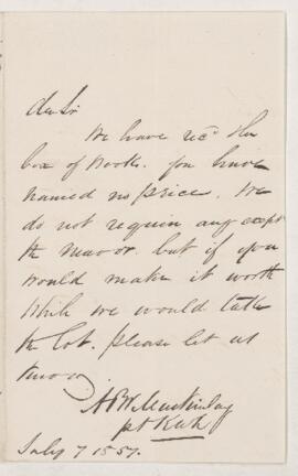 Letter, 7 July 1857