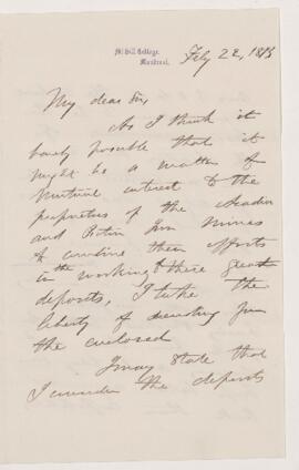 Letter, 22 February 1873