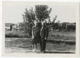 Ethel and Herbert Renouf at beach house, Percé