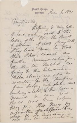 Letter, 6 June 1871.