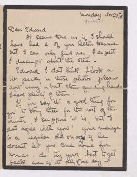 Letter, 23 November 1908