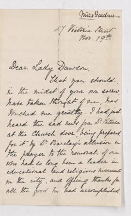 Letter, 19 November 1899