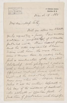 Letter, 19 March 1883