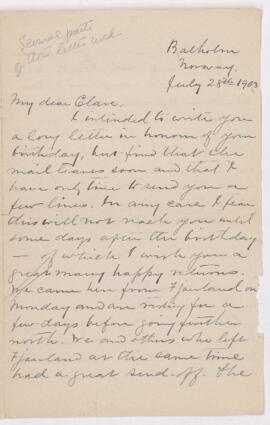 Letter, 28 July 1903