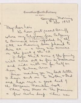 Letter, 6 November 1938