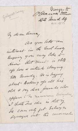 Letter, 22 March 1884