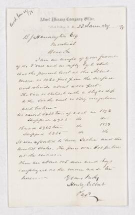 Letter from Henry Gilbert to B.J. Harrington, written from Saint John.