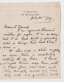 Letter, 25 July 1909