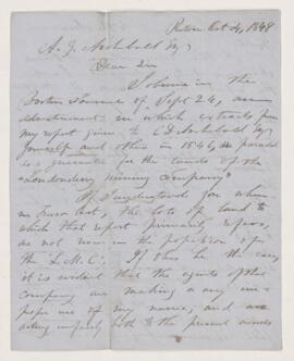 Letter, 4 October 1849