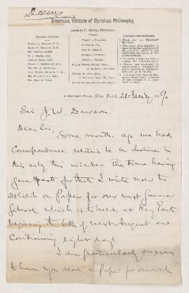 Letter, 21 January 1890